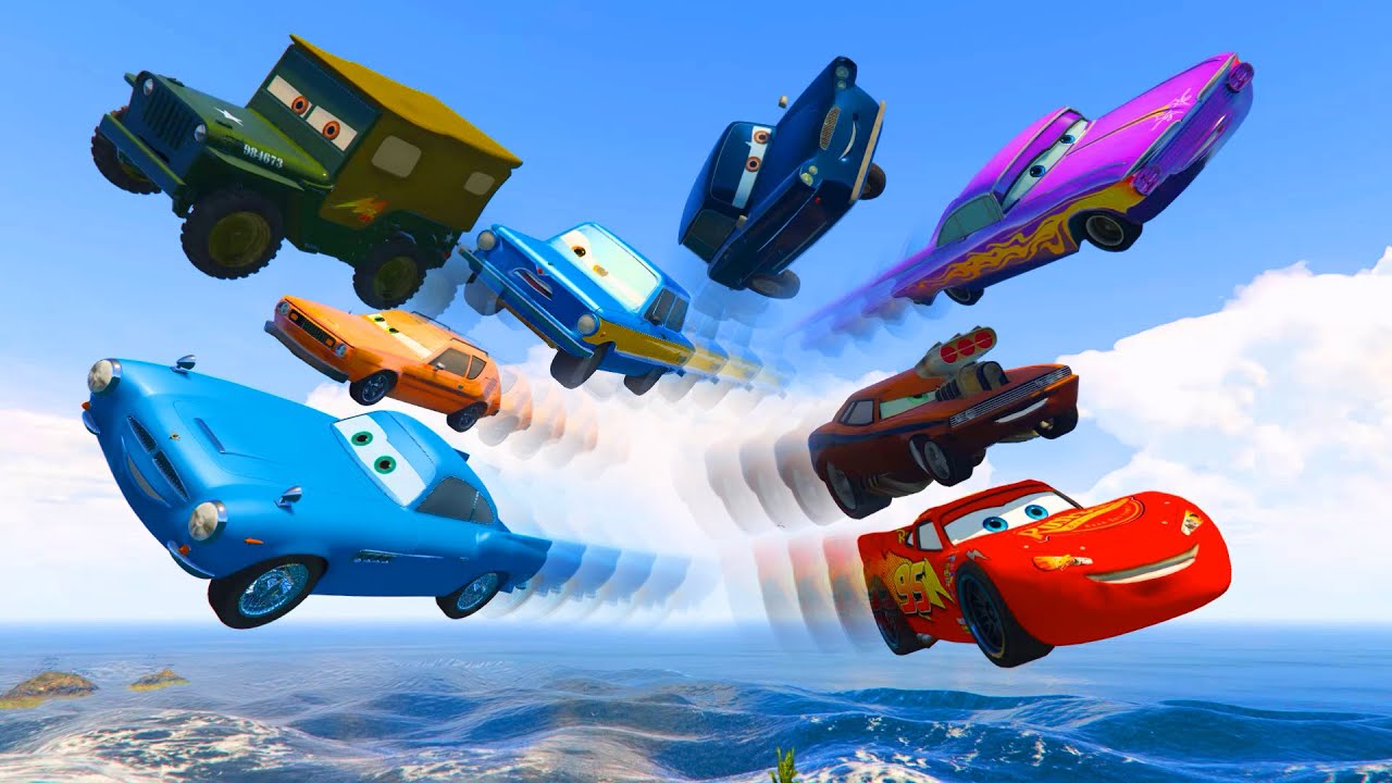 Cars Party McQueen Finn McMissile Sarge Snot Rod Ramone Grem Tomber Trunkov