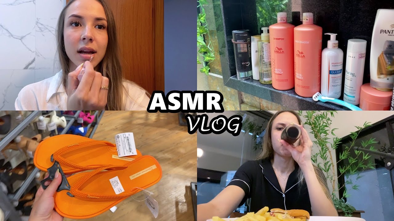 ASMR Vlog - Comprinhas, passeio no shopping, mercado, etc..