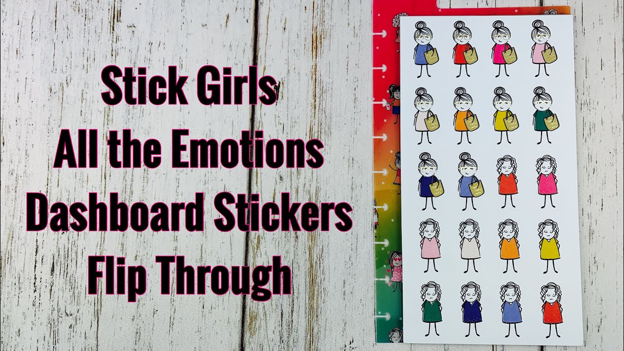 Stick Girls All the Emotions Happy Planner Dashboard Stickers Flip Through
