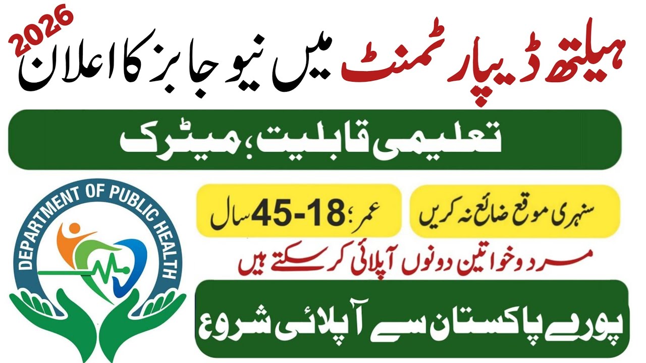 Ministry of Health services new jobs 2026|Health department new jobs|federal government jobs 2026