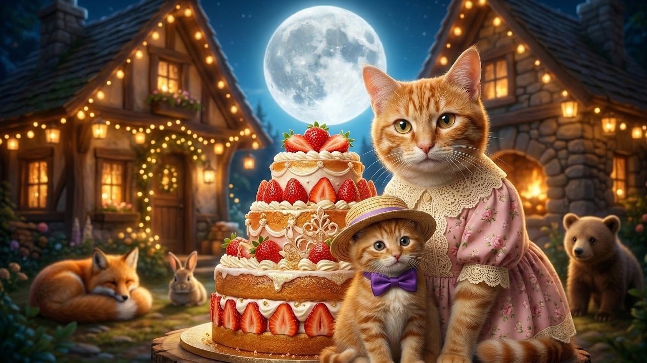 Ginger Cat’s Forest Retreat: A Magical Garden Party 🏡✨ | Healing Story (4K)