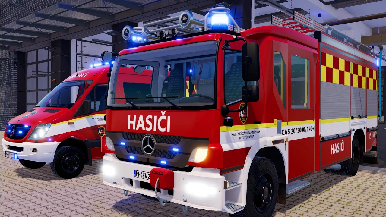 Emergency Call 112 - Prague Airport Firefighters Responding! 4K