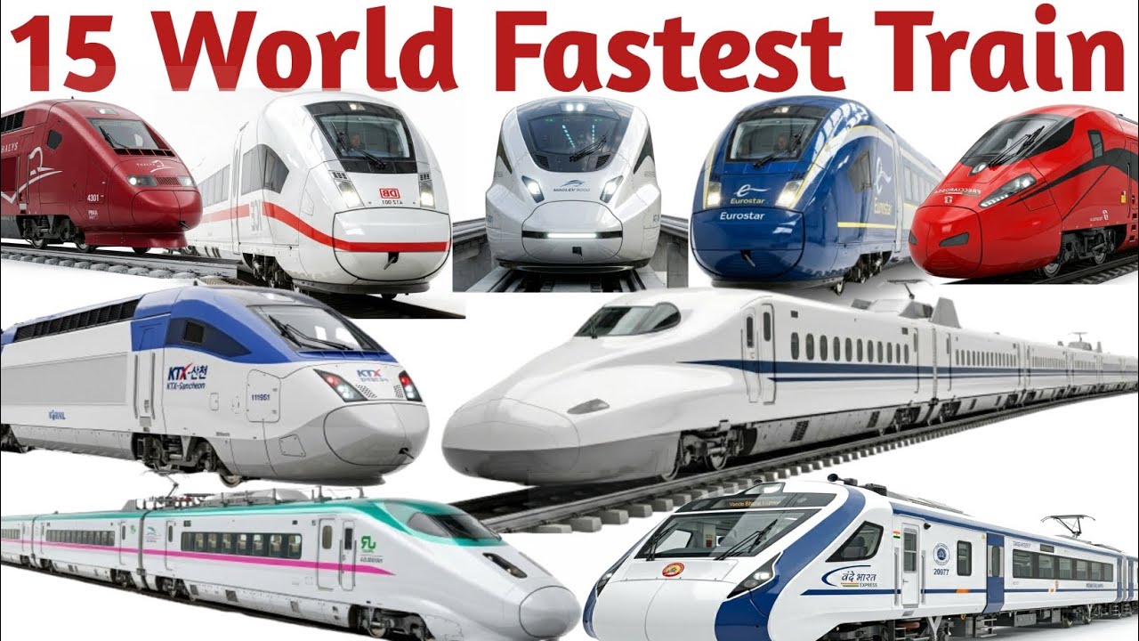 15 Fastest Trains in the World | Super Speed Trains for Kids | Hindi + English Learning Video