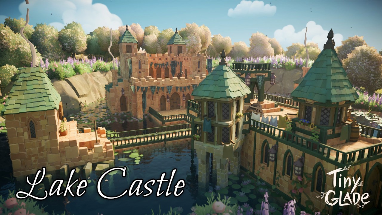 Tiny Glade | Castle on a Lake | Relaxing Speed Build (No Commentary)