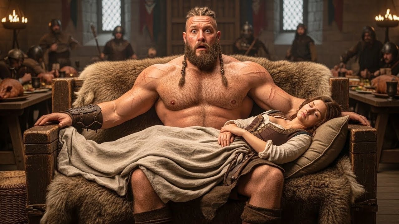 Hungry and Tired, Pregnant Maiden Fell Asleep at Great Feast — She Woke in Giant Viking's Arms