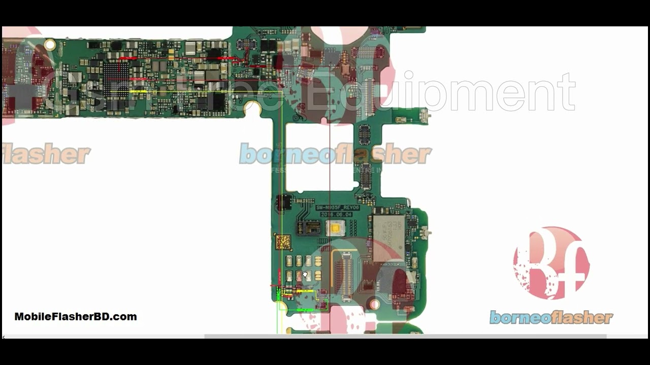Samsung Note FE SM-N935 Power on-off Vol+ Vol- Problem Repair  Line Jumper Ways 