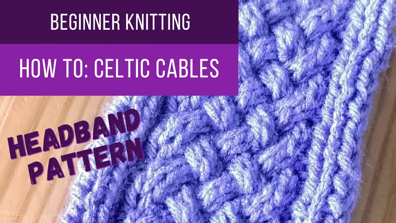How to Knit CELTIC CABLES HEADBAND | Purple Rose Crafts