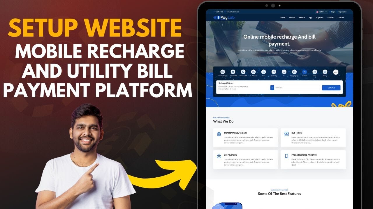 Setup website for Mobile Recharge And Utility Bill Payment Platform