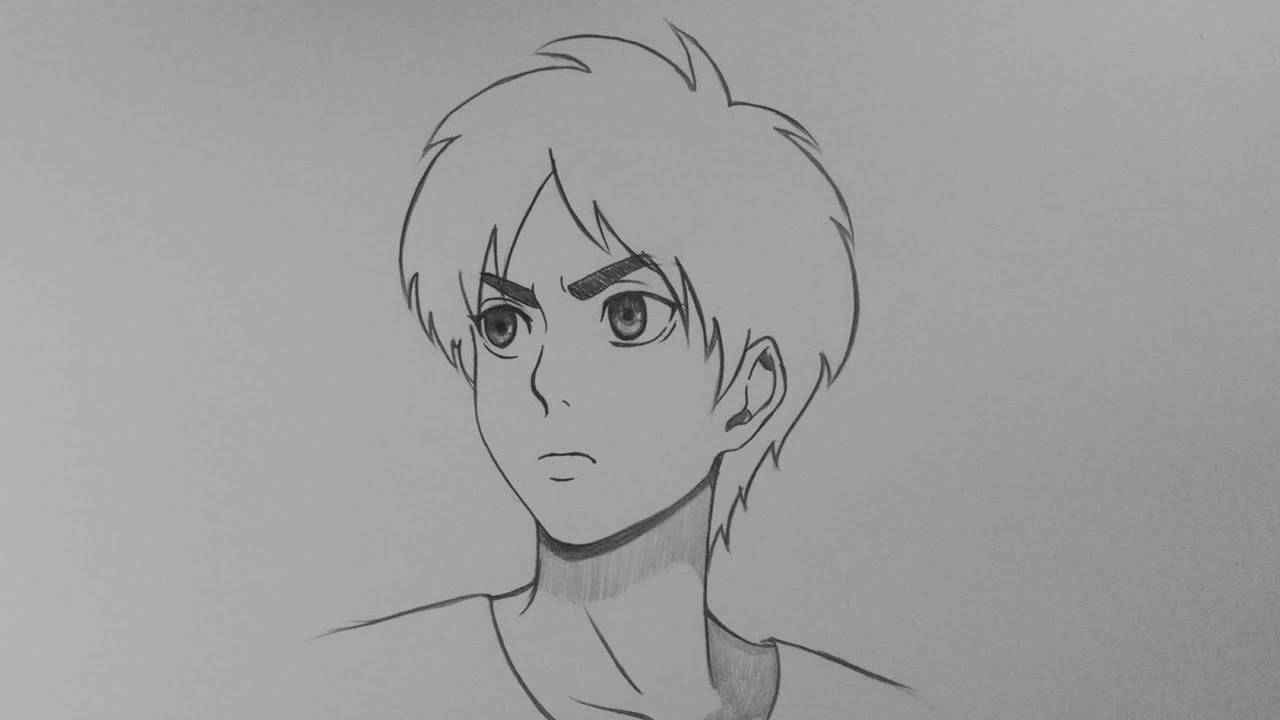 Menggambar anime Eren Yeager dengan mudah