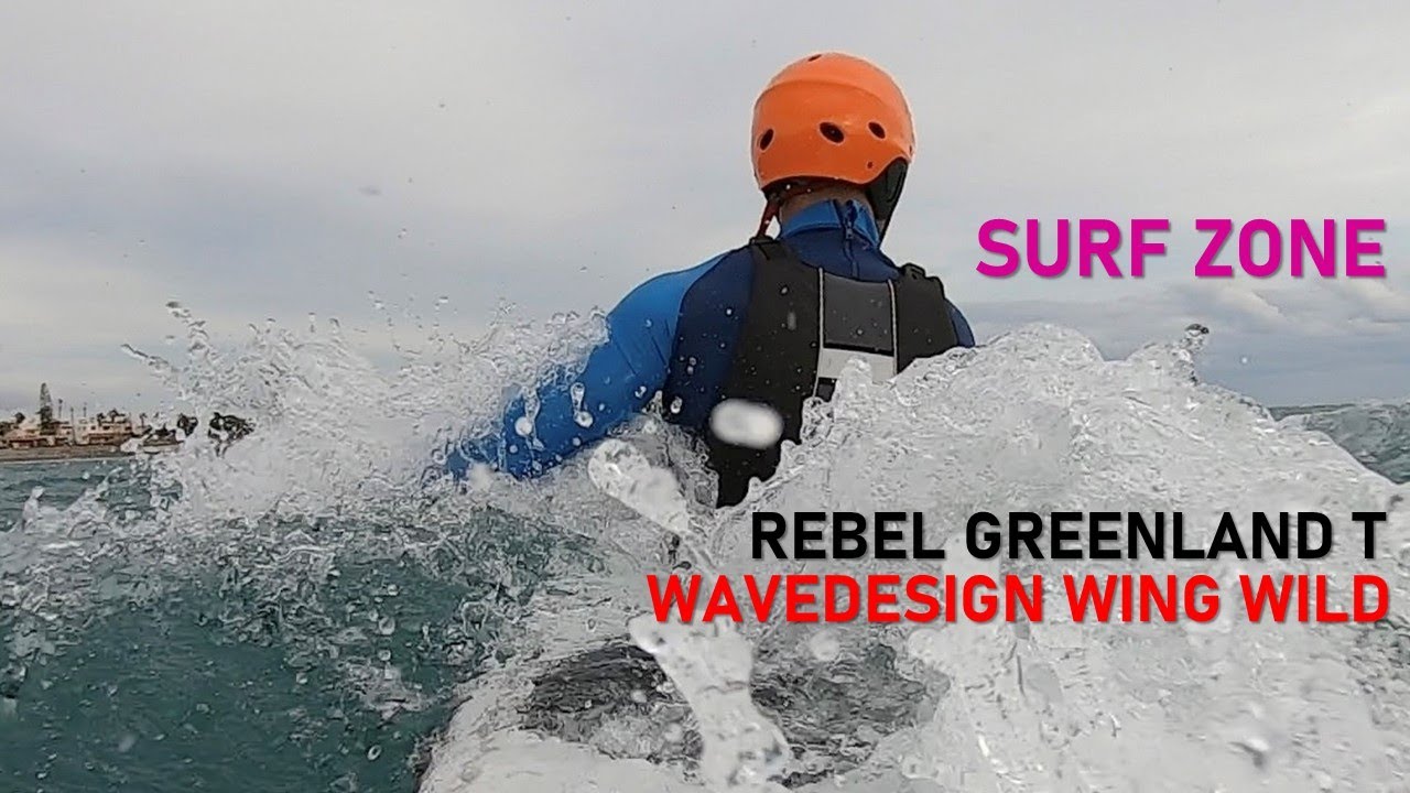 Playing in the surf zone | Rebel Greenland T & WaveDesign Wing Wild