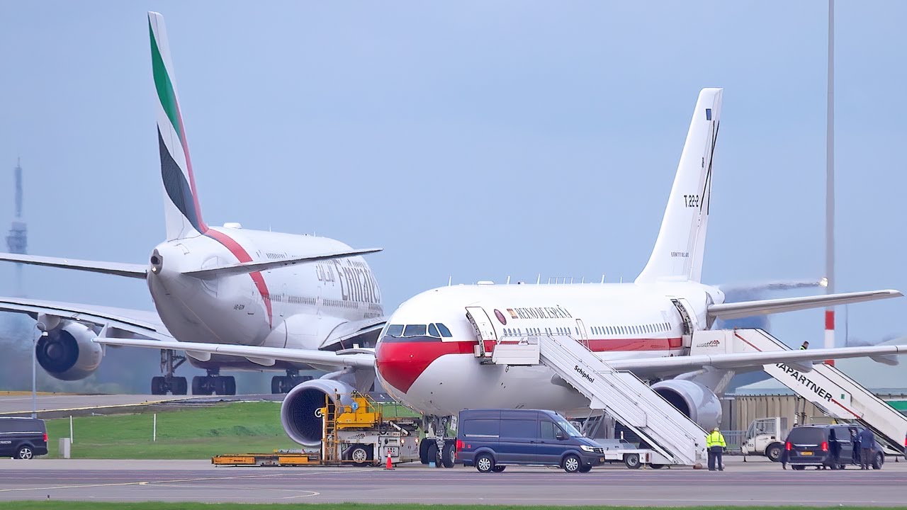 🇪🇸 REINO DE ESPAÑA A310 SPANISH KING RARE VISIT IN AMSTERDAM SCHIPHOL AIRPORT | 9 NIGHT TAKEOFF’S