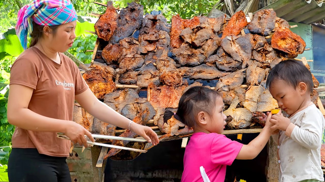 Making GIANT Smoked FISH at Home | Cooked and Waiting for My Daughter After School