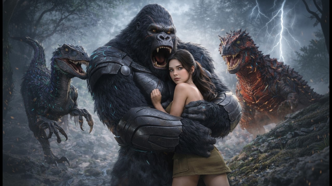 King Kong vs T-Rex Desert Fight: Saving Beauty Millions of Years Ago