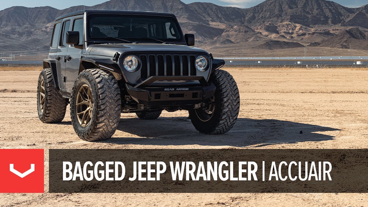 Bagged Jeep Wrangler on 37" Toyo Tires | Vossen HF-5