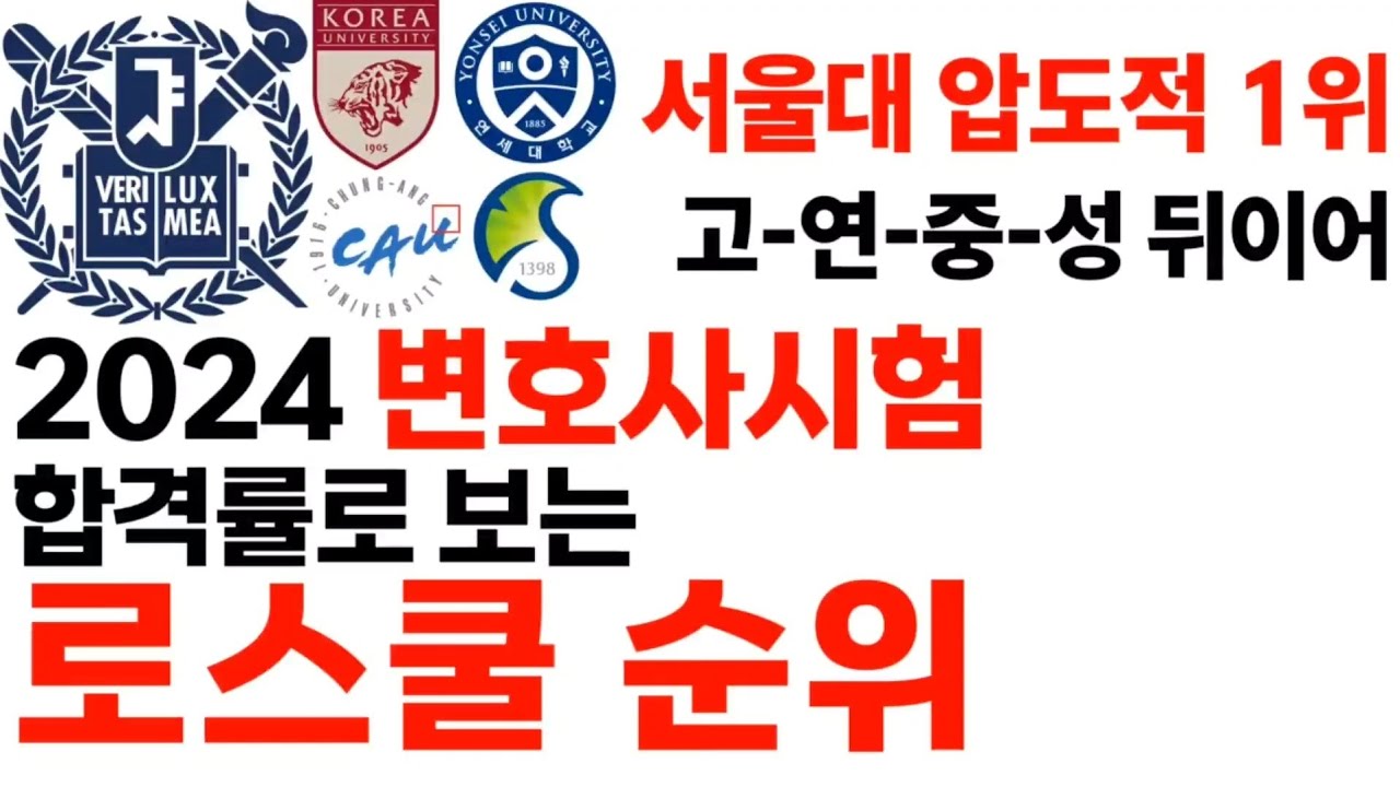 2024 변호사 시험 합격률로 보는 로스쿨 순위에 대해 알아보자!