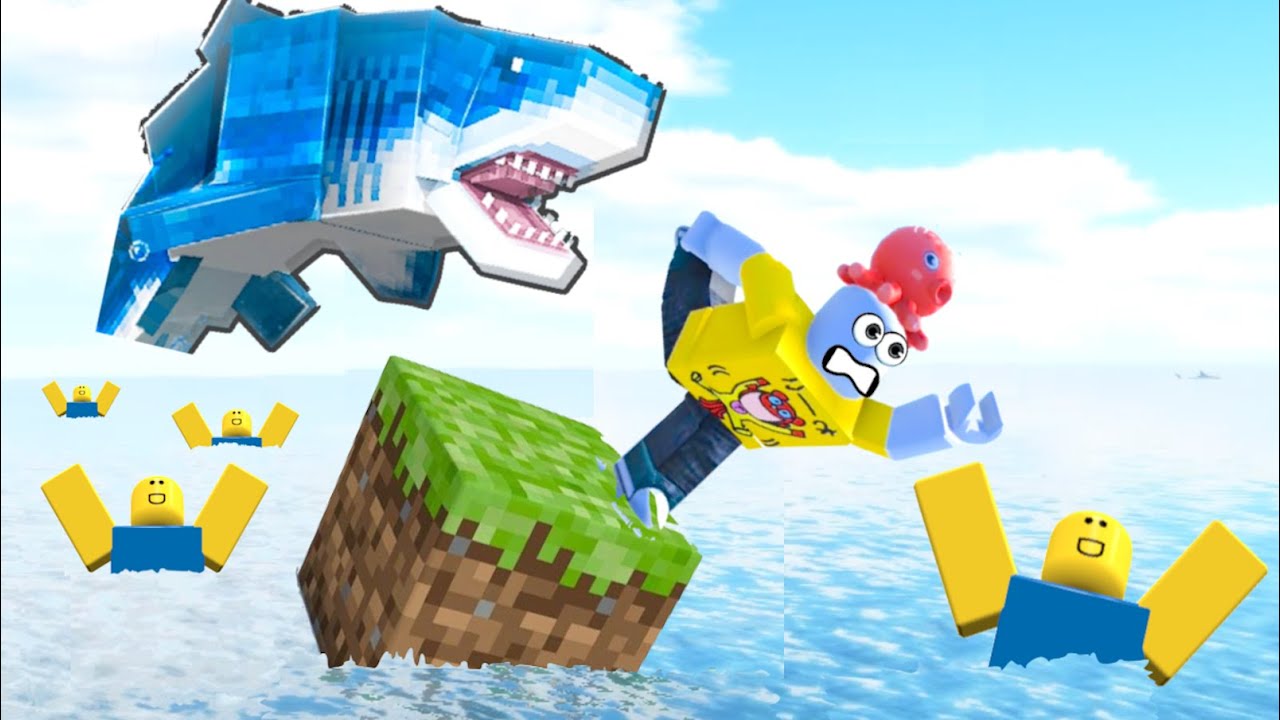 サメに襲われてる人を助ける『村作りロブロックス』が面白い【 Roblox 】