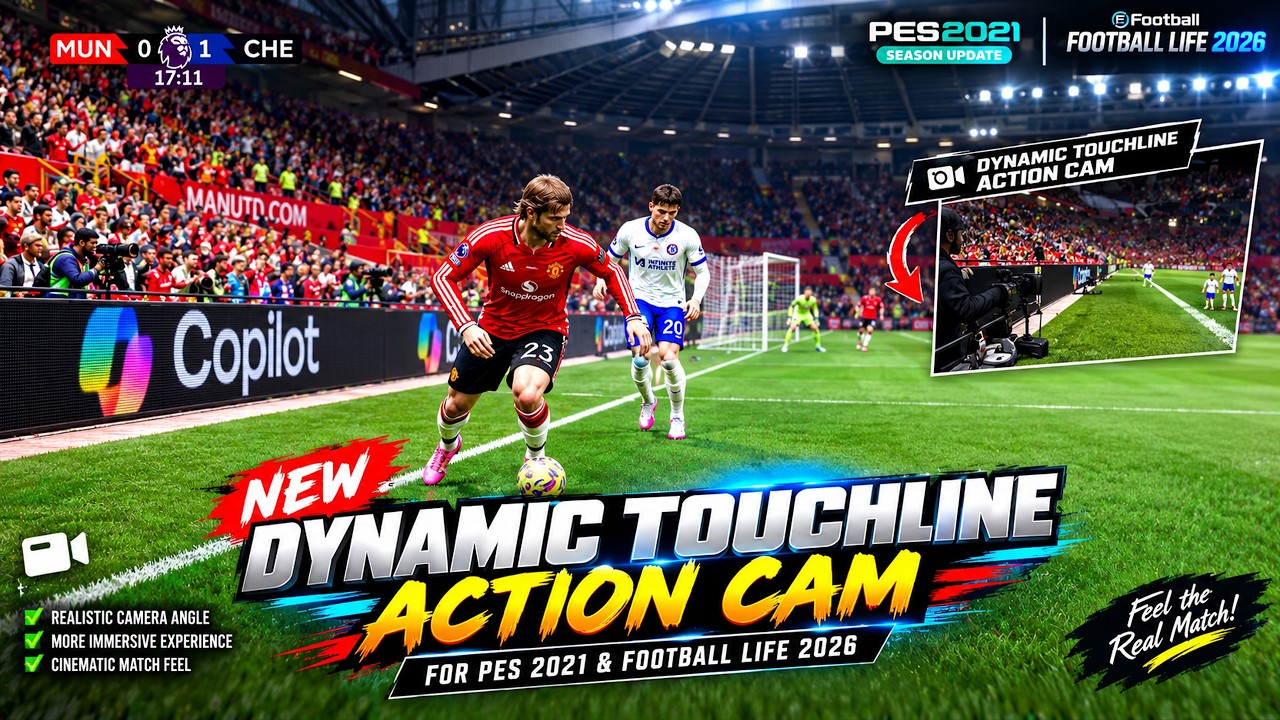 New Dynamic Touchline Action Cam + Instalation - PES 2021 & Football Life 2026