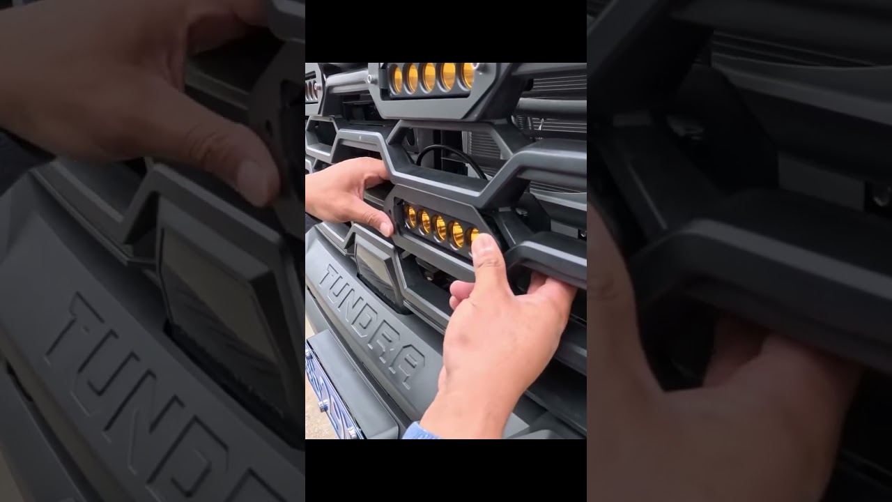 Led grill light and mounting bracket for 2023-24 Toyota Tundra