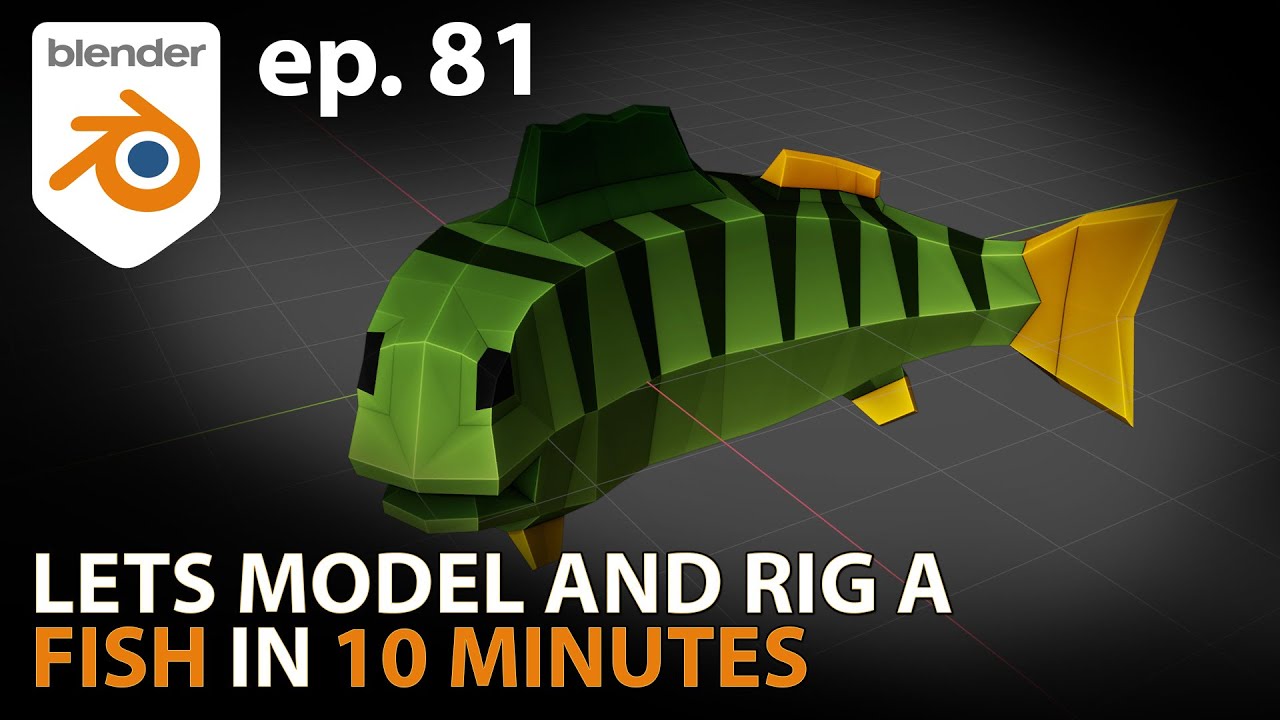 Let's Model and Rig a FISH in 10 MINUTES - Ep. 81 - Blender 2.93