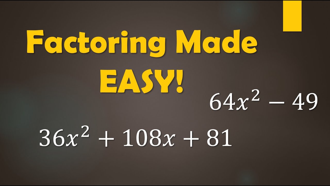 Perfect Squares and Difference of Squares Made EASY!