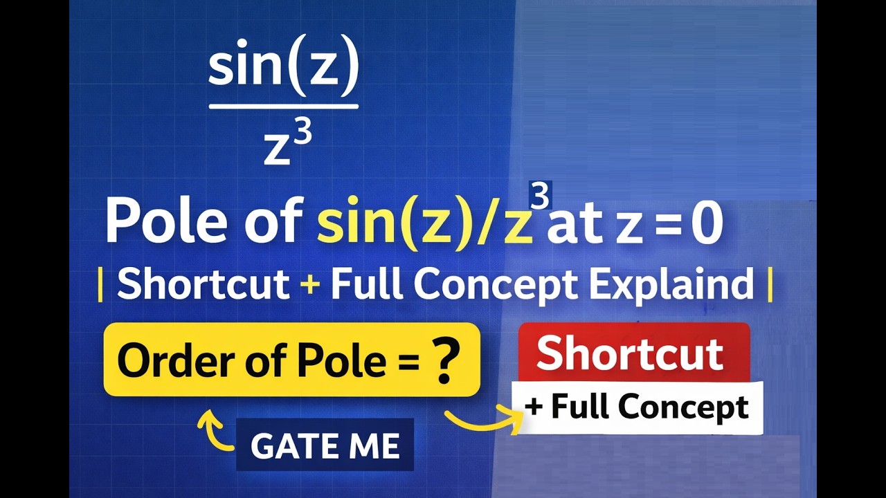 GATE ME Complex Analysis || Pole of sin(z)/z³ Explained Clearly