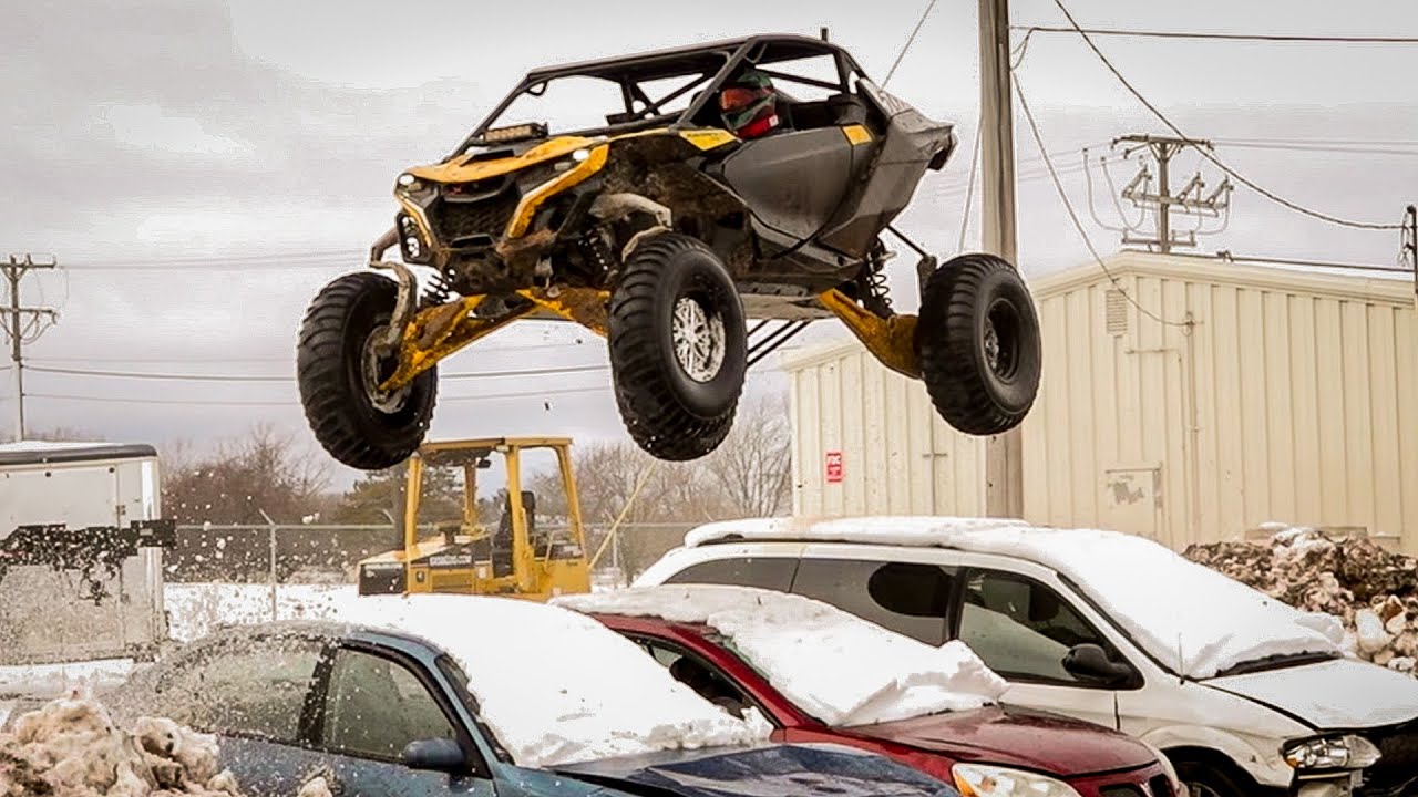 Can a Can-Am Maverick R Jump 3 Cars? (Try this at home!)