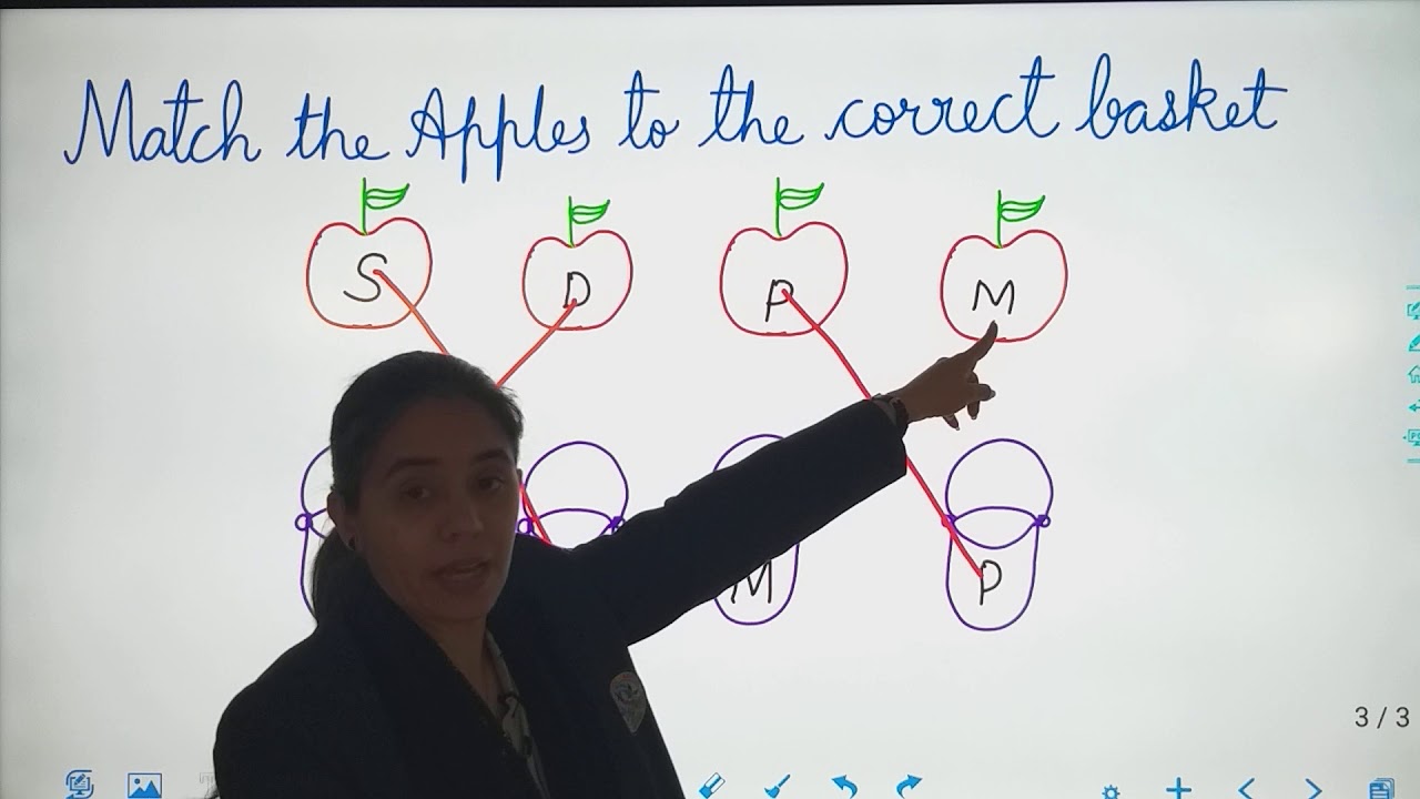Class : Nursery // English // Match with the correct basket