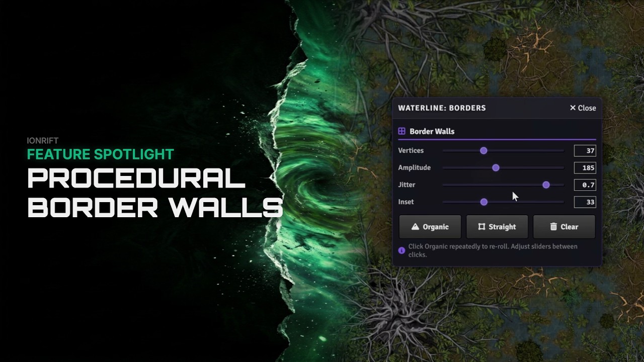 Ionrift Waterline - Procedural Border Walls for Foundry VTT