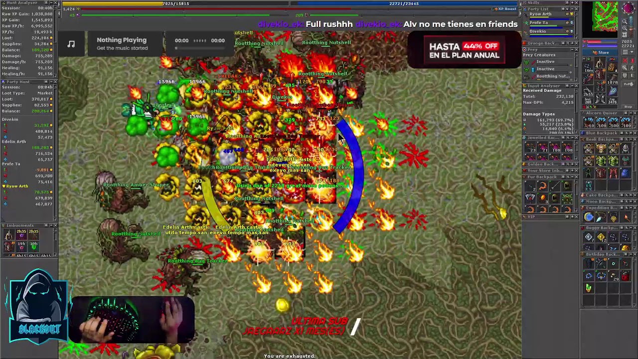 Tibia Royal Paladin 1420+ cazando  (RP Hunting Tibia MMO RPG).