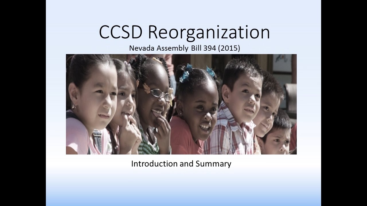 Overview of the reorganization of the Clark County School District-AB 394