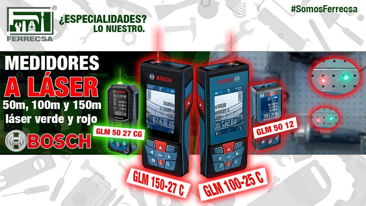 INCREIBLES! Medidores a Láser (GLM:50-12, 50-27 CG, 100-25 C, 150-27 C) BOSCH (DEMOSTRACIÓN)