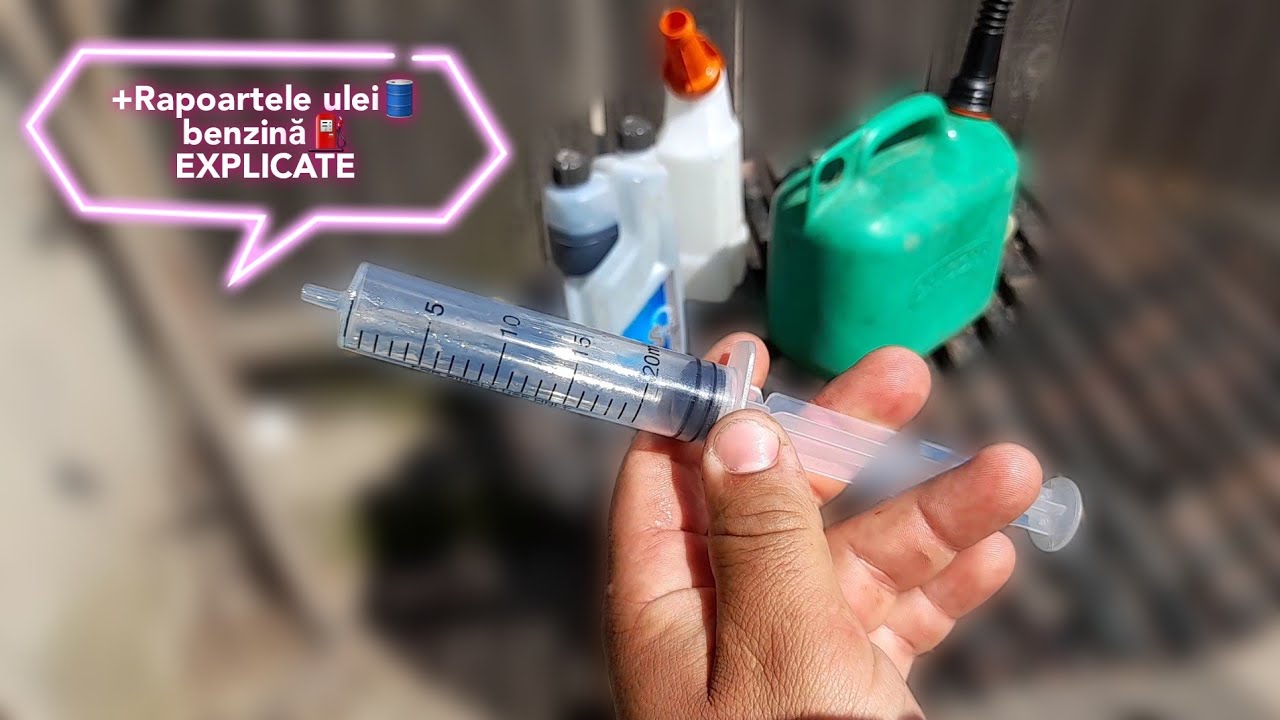 Amestecul de ulei🛢benzină⛽️ la drujbe,motocoase,utilaje în 2 timpi plus rapoartele explicate🚀