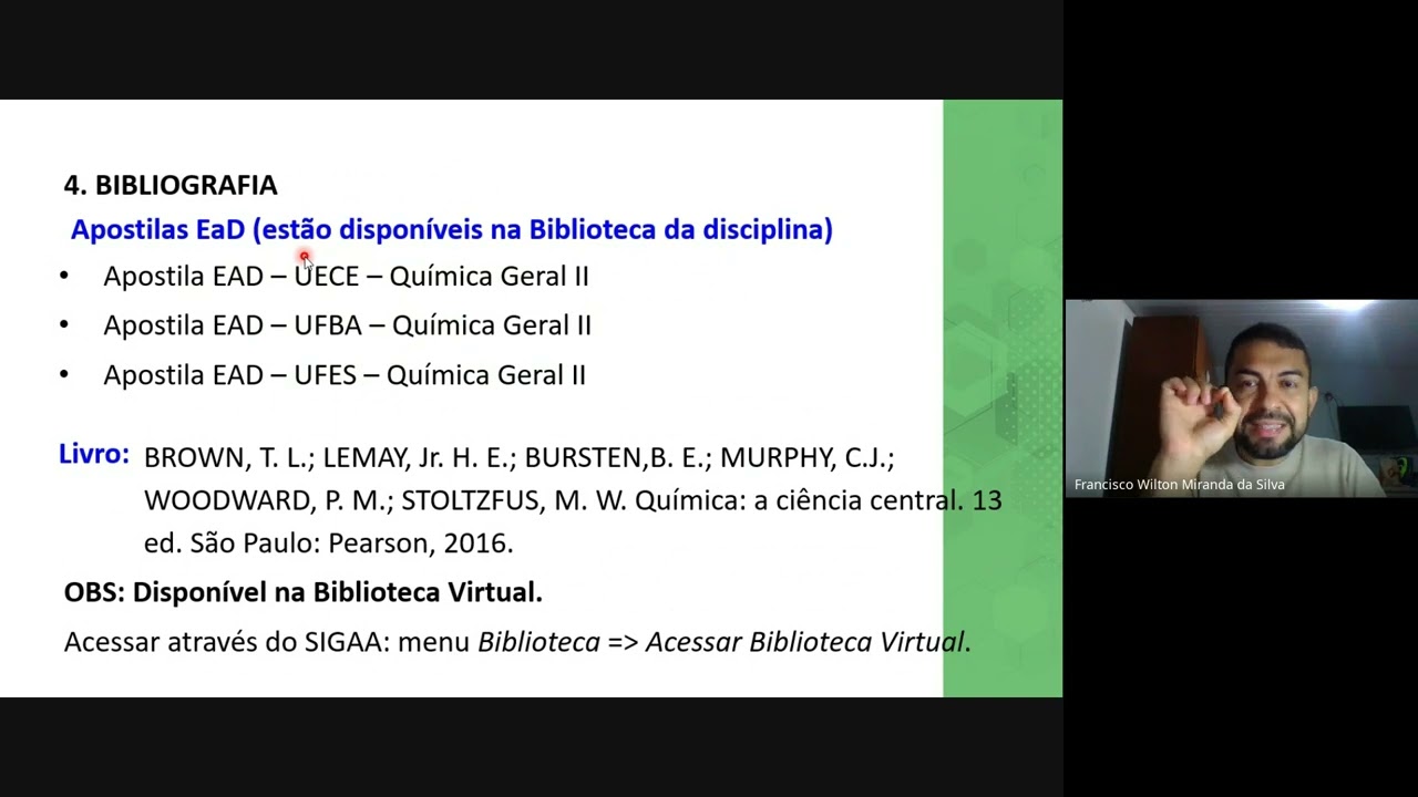 Plano de Ensino da Disciplina de Química Geral II - 2026.1