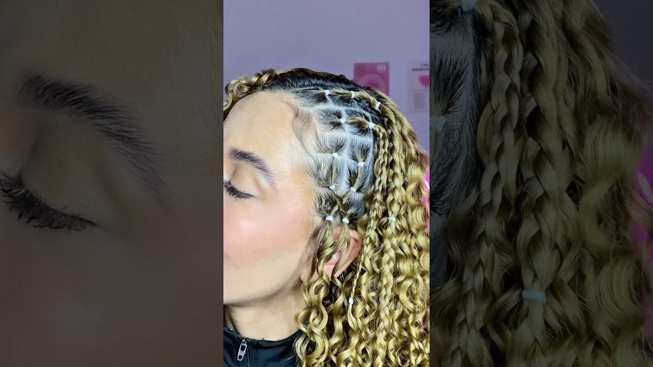 penteado lateral com liguinha 💗