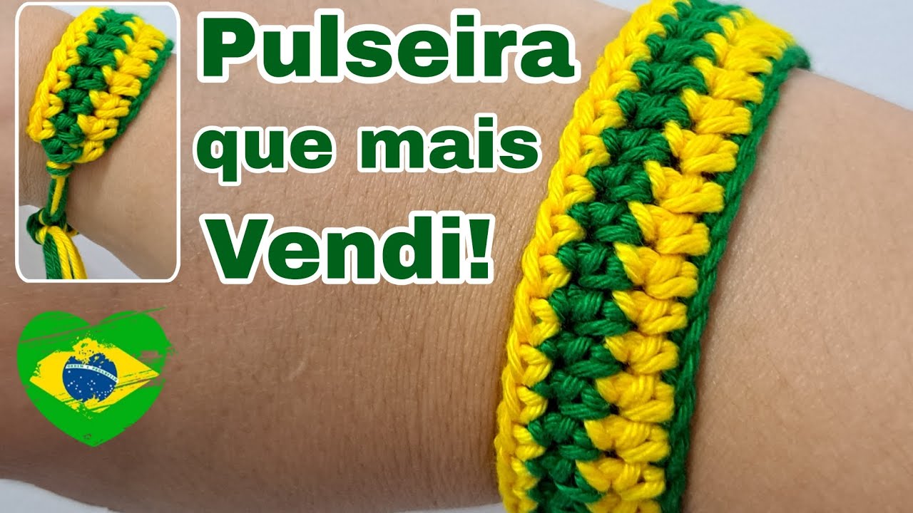 Essa foi a pulseira em crochê que mais vendi nessa copa