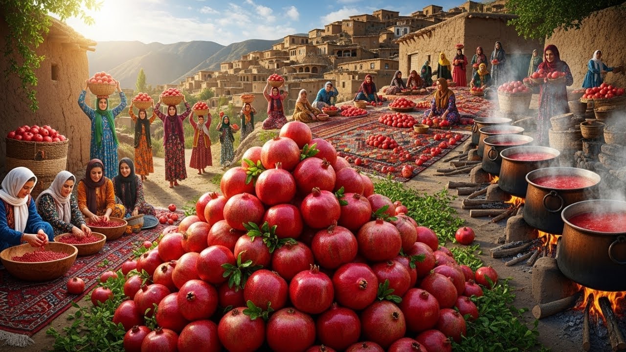 How Traditional Pomegranate Molasses is Made in Iran | Persian Cuisine