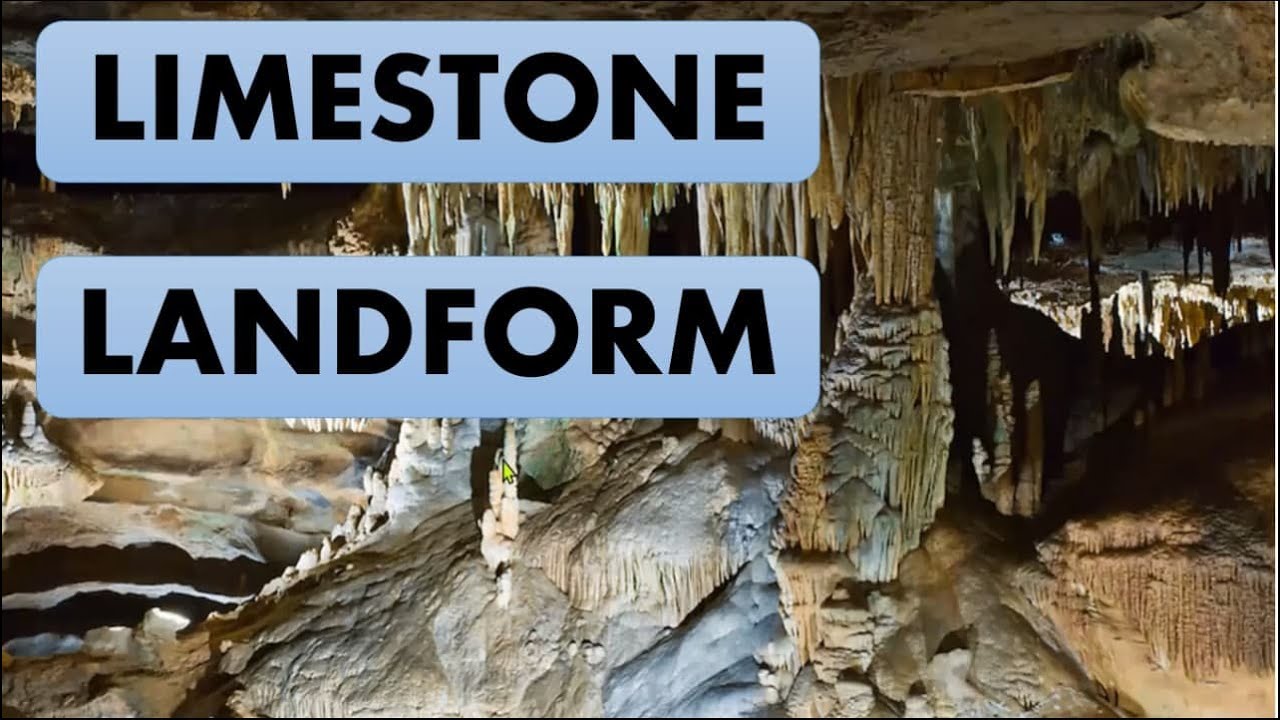 LIMESTONE LANDFORMS - STALACTITE,STALAGMITE,TERRA ROSSA,LAPIES,SINK HOLE,DOLINE KARST LAKES,CAVES
