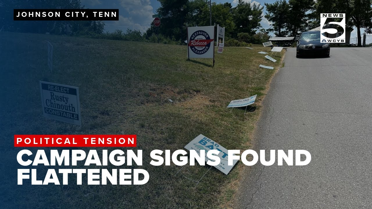 Local party leaders concerned about political tension, campaign signs found flattened