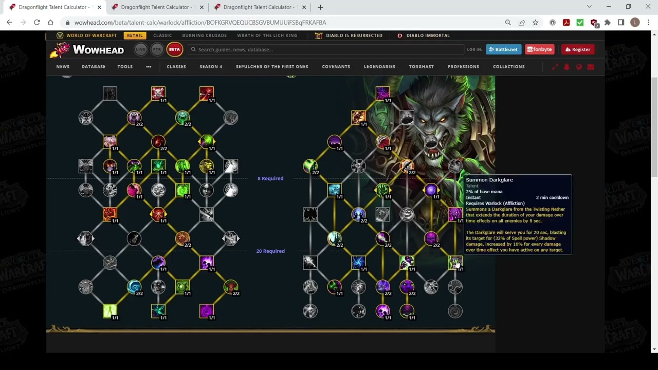 WoW Dragonflight Alpha Affliction Warlock Talent Tree discussion. AFF IS BACK!