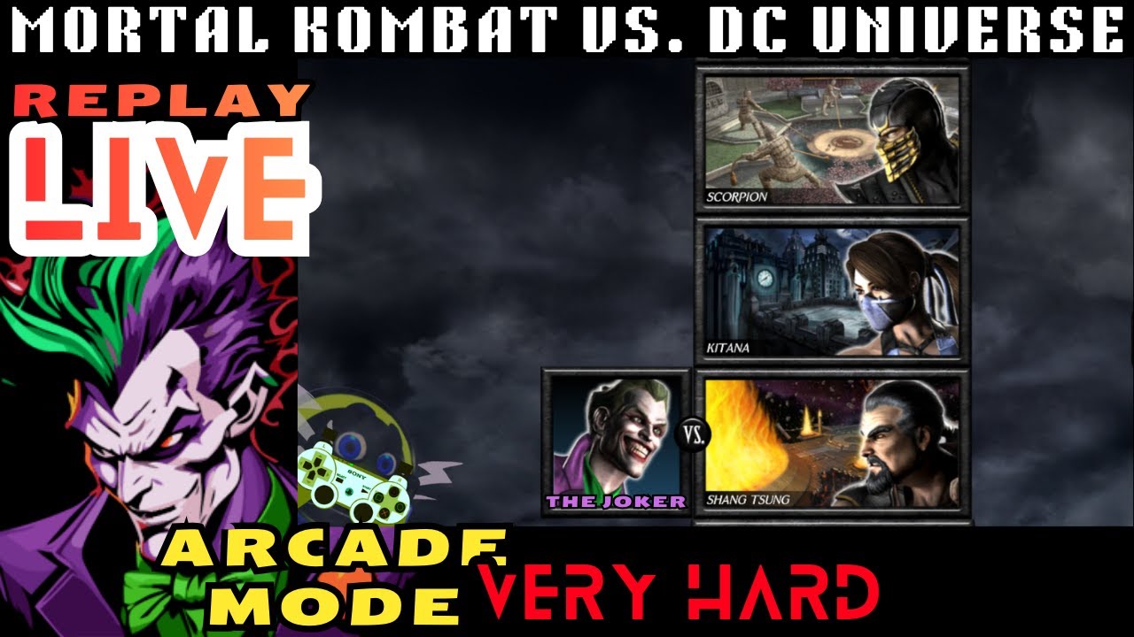 I TRY to Mastered VERY HARD Arcade Mode LIVE on MK vs. DC in RPCS3 with THE JOKER