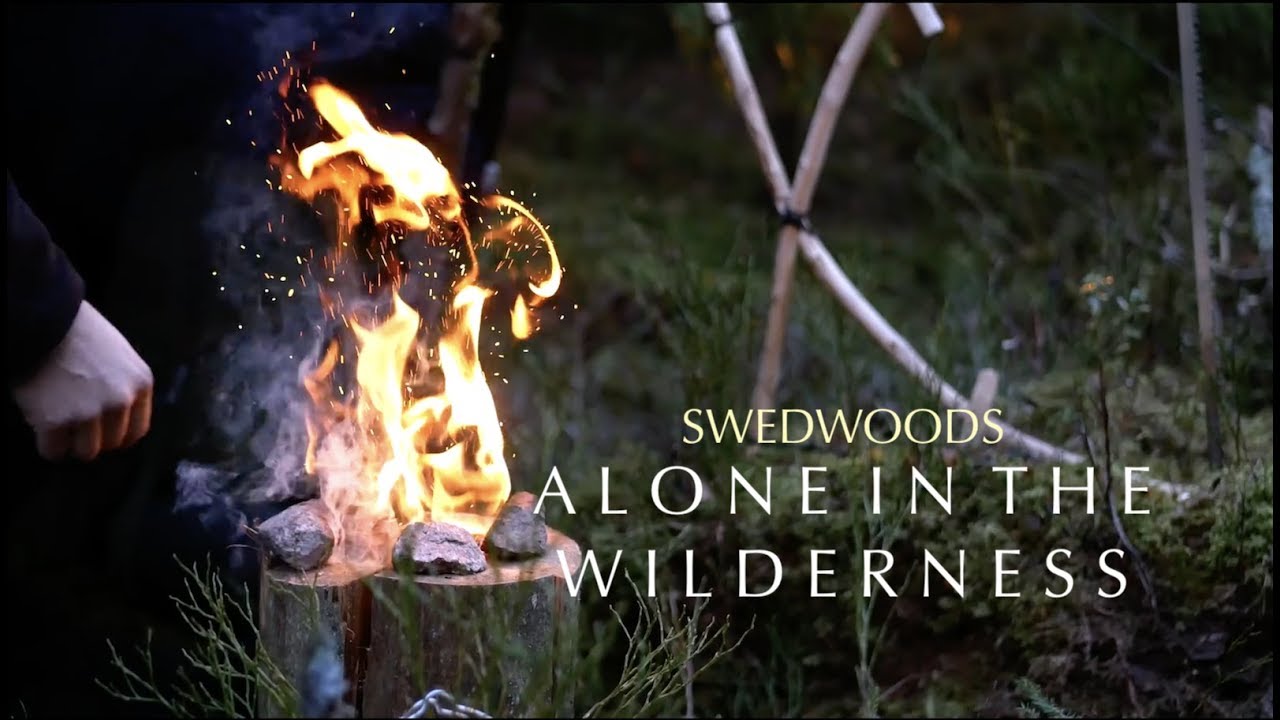 Solo Bushcraft Overnight - X-Frame Bucksaw - Swedish Torch - 3 Lavvu Canvas Ponchos Setup