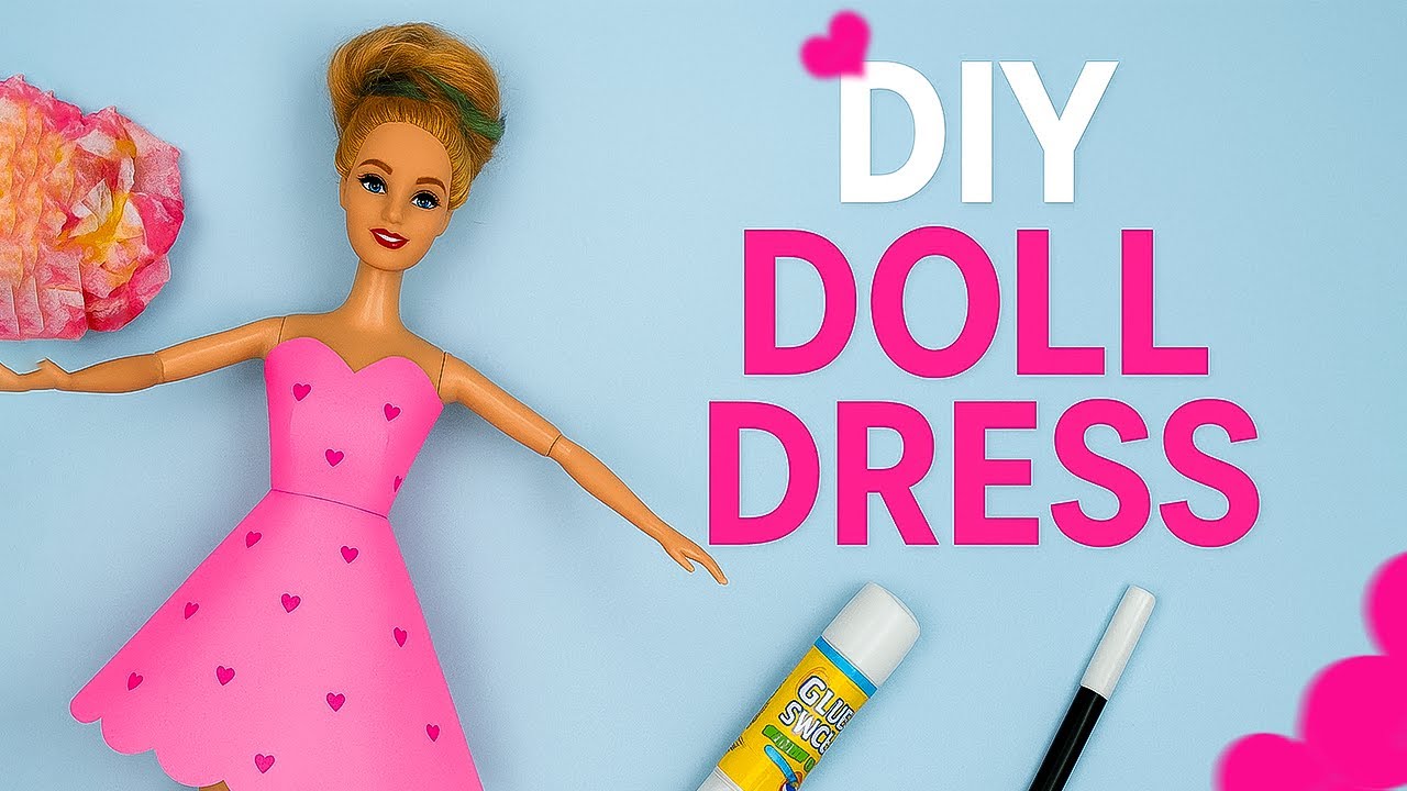 DIY Pink Paper Doll Dress ✂️ Easy & Cute Outfit Tutorial (No Sewing!)
