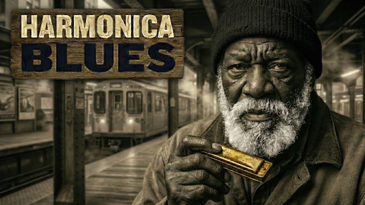 Harmonica Blues Highway | Relaxing Rain Chicago Instrumental Mix