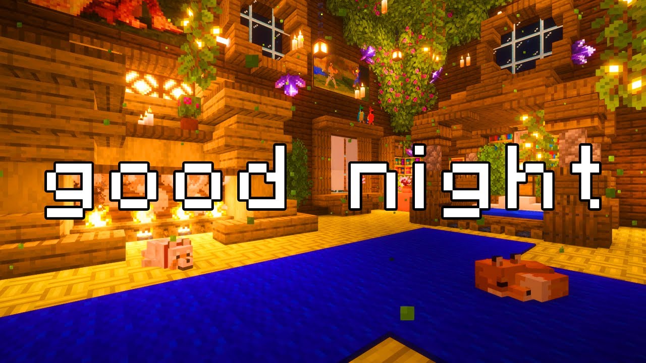 Minecraft Cozy Cabin (Lo-Fi Sleep Music & Fireplace Ambience)