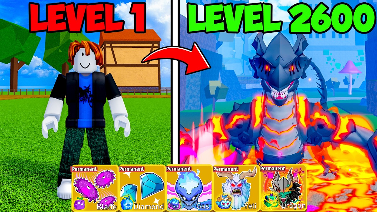 Noob to PRO avec TOUS les NEW FRUITS de Blox Fruits