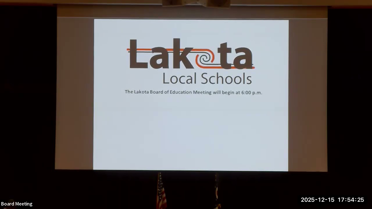 Lakota Board of Education Regular Meeting: Dec. 15, 2025
