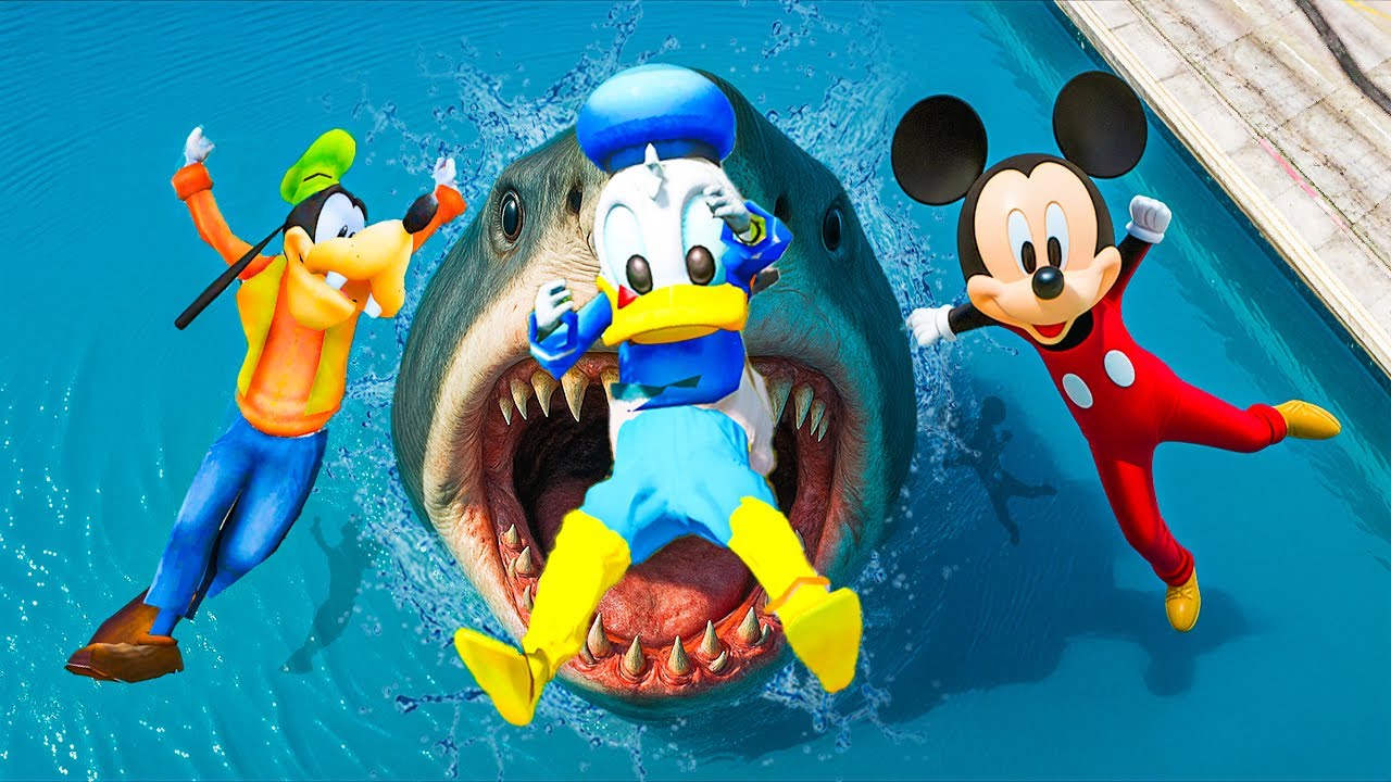 GTA 5 Mickey Mouse Team VS Goofy and Donald Duck Crazy  Jumps & Ragdolls Funny Moments