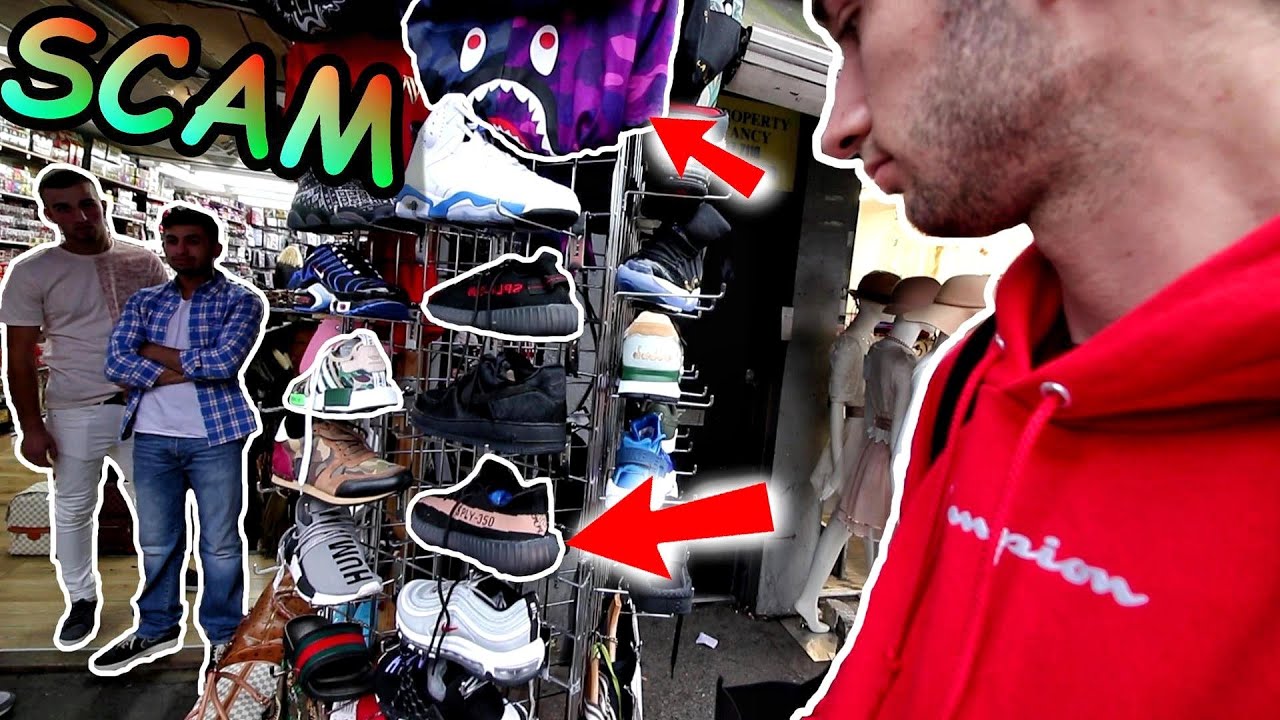BUYING FAKE YEEZYs, SUPREME and BAPE in LONDON! THEY tried to SCAM US 😭