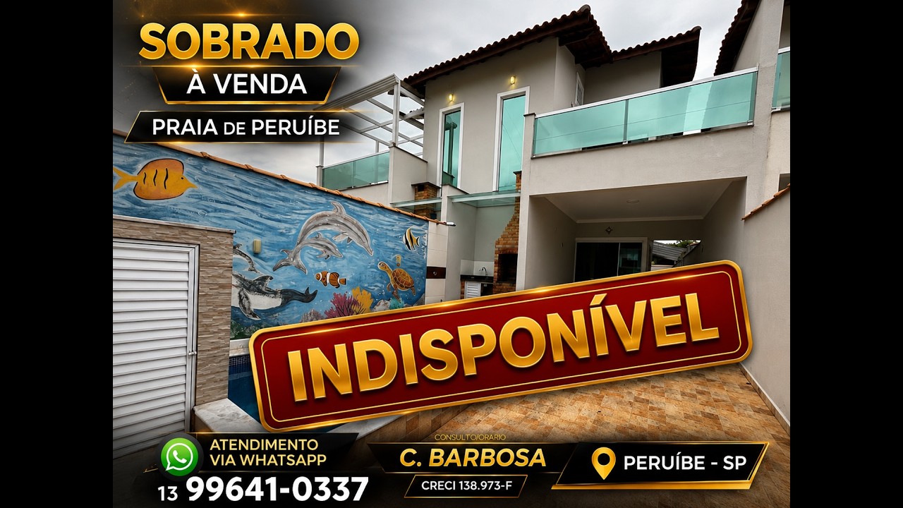 Sobrado com piscina repasse de financiamento sem burocracia bem perto de tudo na praia de Peruíbe 