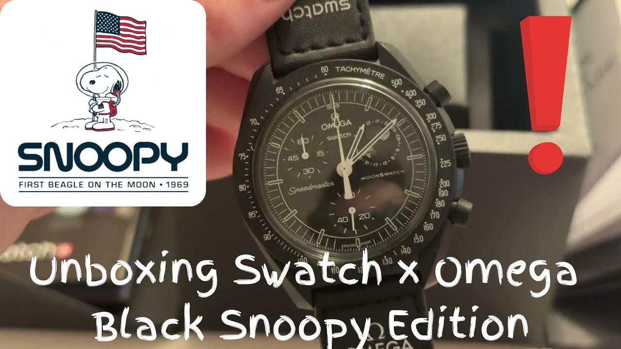 Распаковка часов Omega x Swatch Mission to the Moonphase Black Snoopy Edition